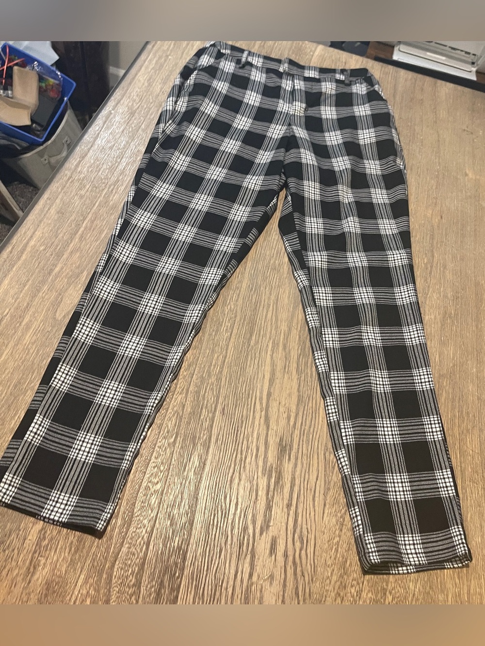 Hot Topic Black and White Plaid Men's Pants, Size Medium